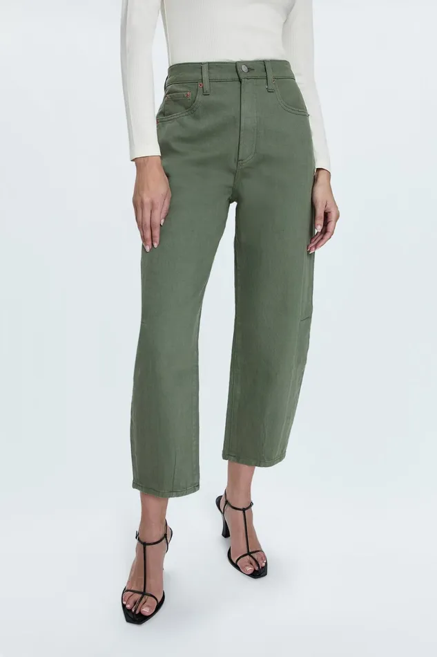 Women Eli High Rise Barrel Jean 8211 Calvary Olive Pistola Denim Denim