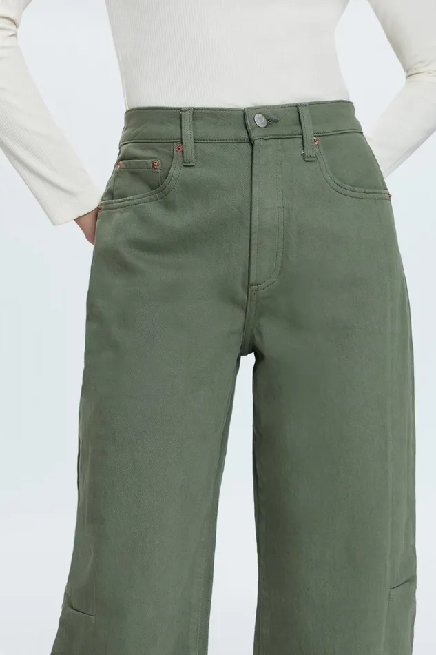 Women Eli High Rise Barrel Jean 8211 Calvary Olive Pistola Denim Denim