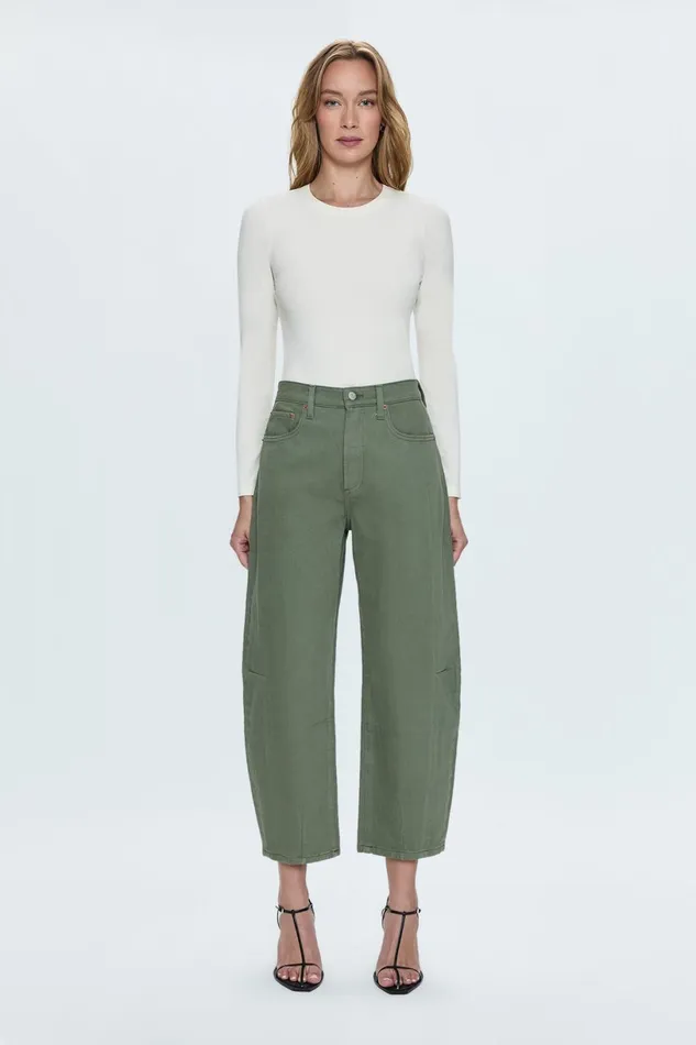 Women Eli High Rise Barrel Jean 8211 Calvary Olive Pistola Denim Denim