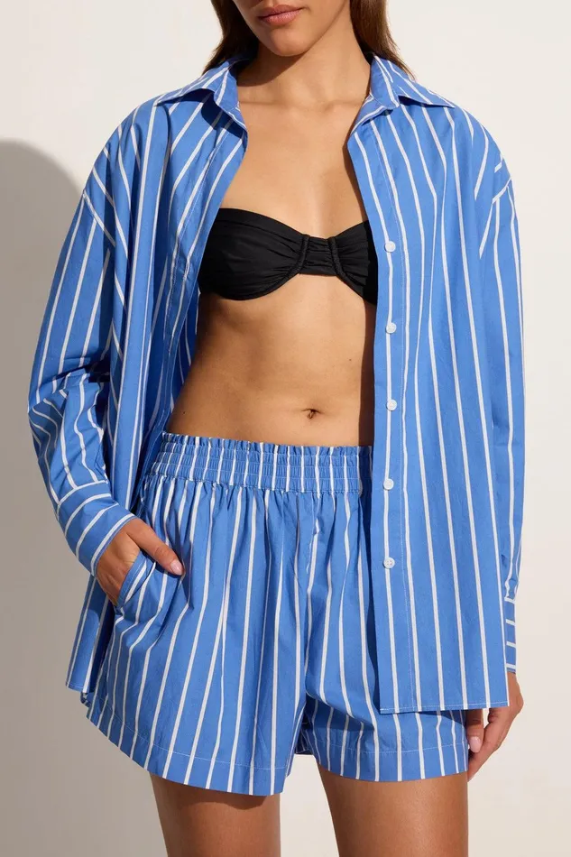 Women Elva Short Adia Stripe Ocean Blue Faithfull The Brand Skirts and Shorts Women Elva Short Adia Stripe Ocean Blue Faithfull The Brand Skirts and Shorts