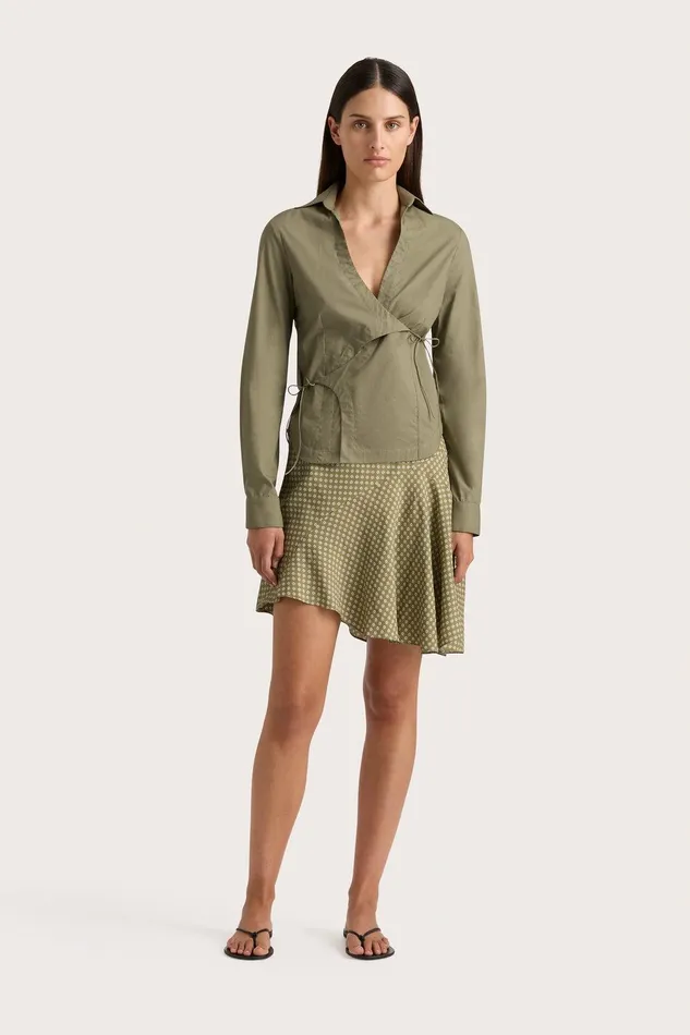 Women Emalee Mini Skirt Oliander Khaki Faithfull The Brand Skirts and Shorts