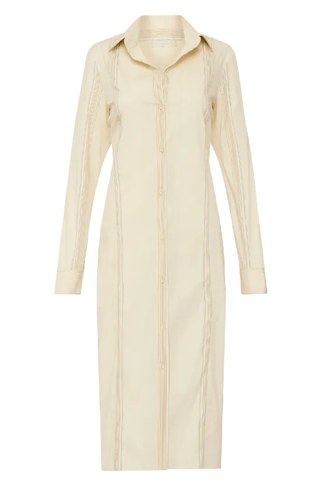 Women En Vau Shirt Dress Foam Taupe Stripe Faithfull The Brand Dresses Women En Vau Shirt Dress Foam Taupe Stripe Faithfull The Brand Dresses