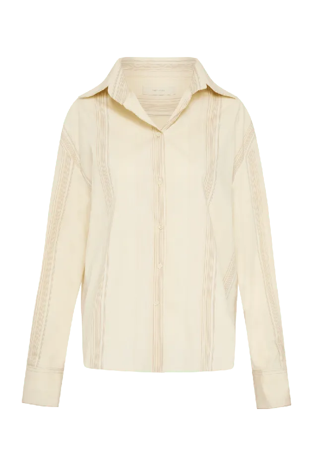 Women En Vau Shirt Foam Taupe Stripe Faithfull The Brand Tops Women En Vau Shirt Foam Taupe Stripe Faithfull The Brand Tops