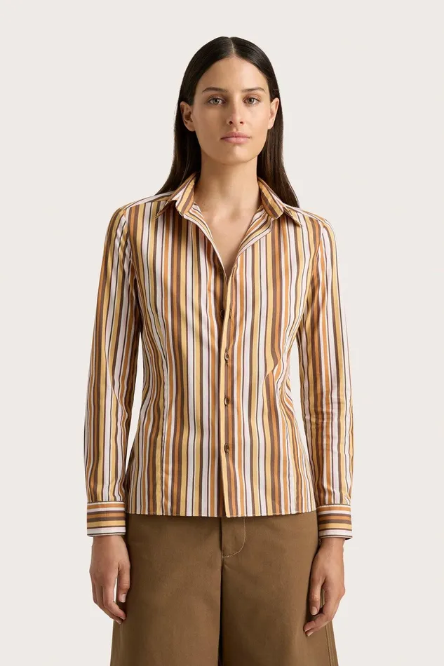 Women En Vau Shirt Terracotta Stripe Faithfull The Brand Tops Women En Vau Shirt Terracotta Stripe Faithfull The Brand Tops
