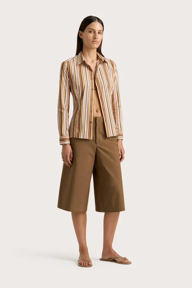 Women En Vau Shirt Terracotta Stripe Faithfull The Brand Tops Women En Vau Shirt Terracotta Stripe Faithfull The Brand Tops