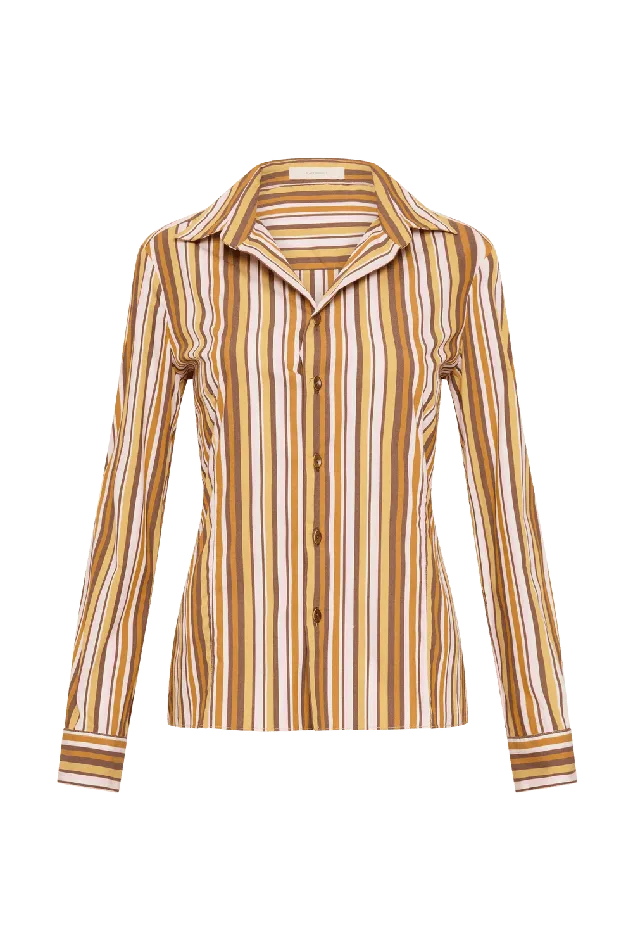 Women En Vau Shirt Terracotta Stripe Faithfull The Brand Tops Women En Vau Shirt Terracotta Stripe Faithfull The Brand Tops