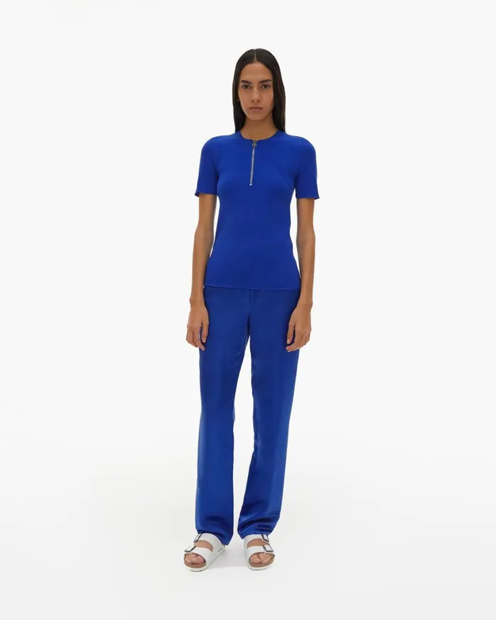 Women Essential Zip Tee Azurite Helmut Lang Sweaters