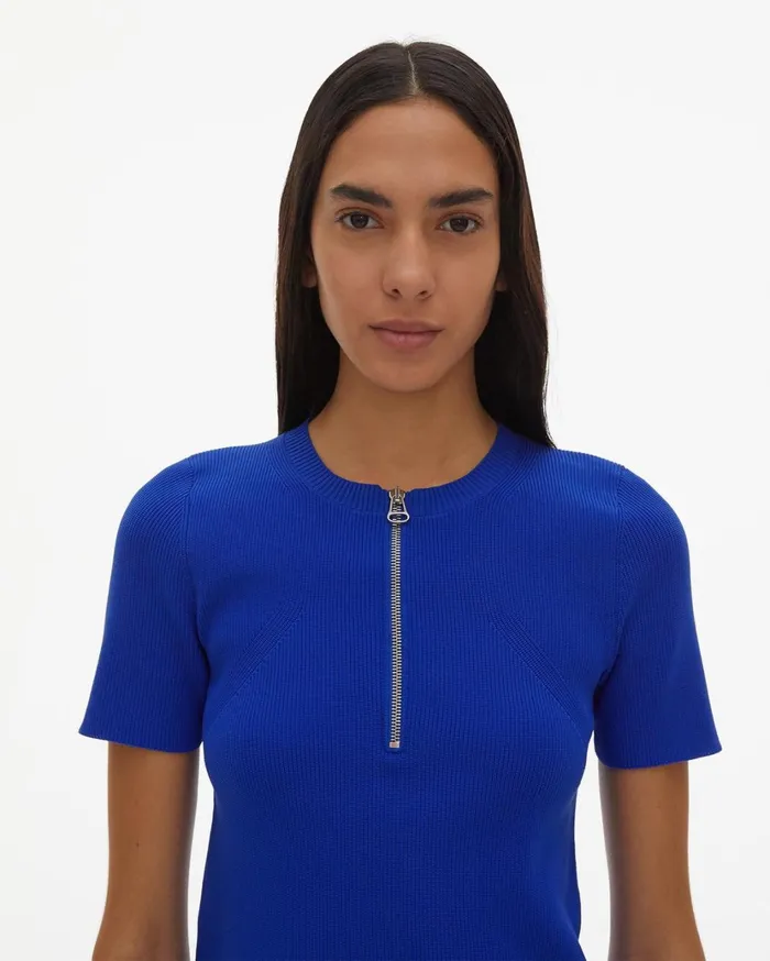 Women Essential Zip Tee Azurite Helmut Lang Sweaters
