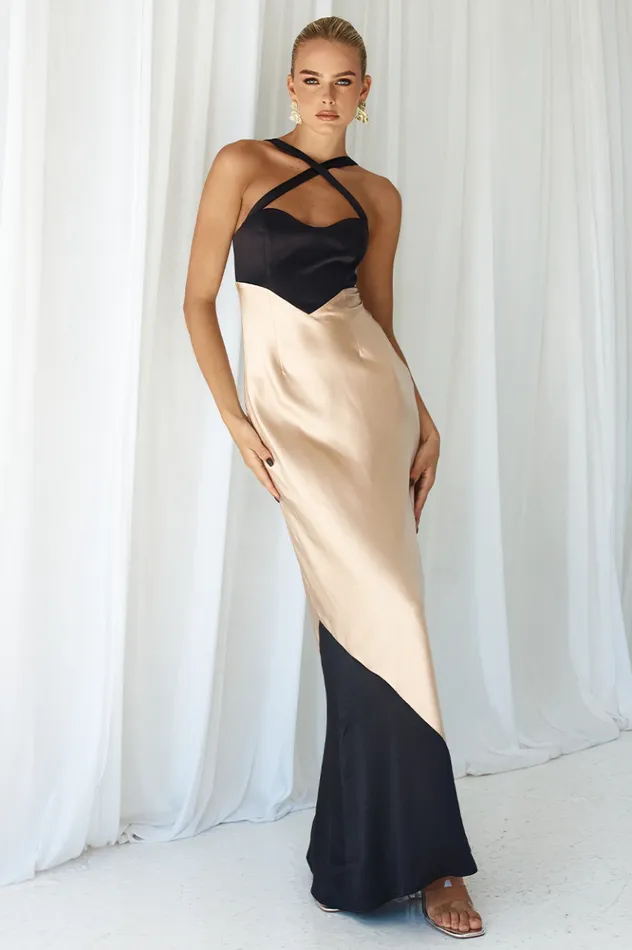 Women Evening Dresses Runaway The Label EVITA MAXI DRESS Blacksand