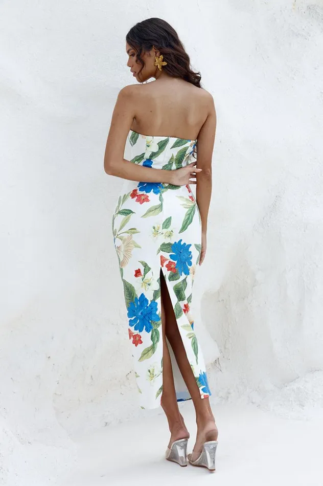 Women Evening Dresses Runaway The Label ROMINA MIDI DRESS White Floral