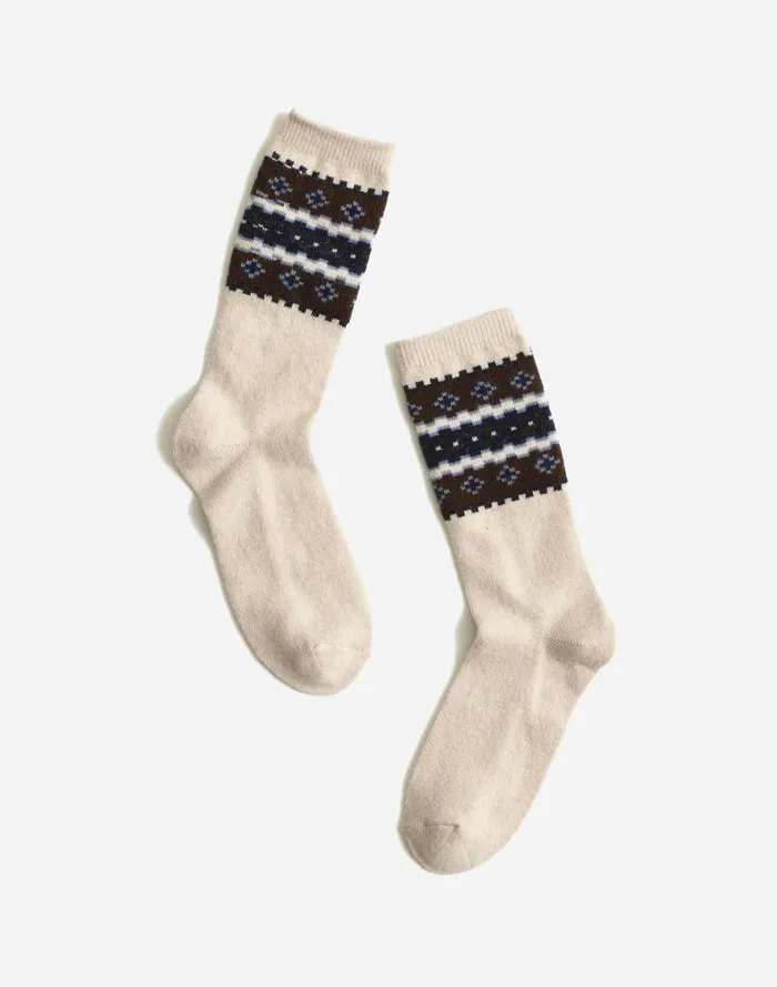 Women Fair Isle Trouser Socks Heather Oatmeal Madewell Socks