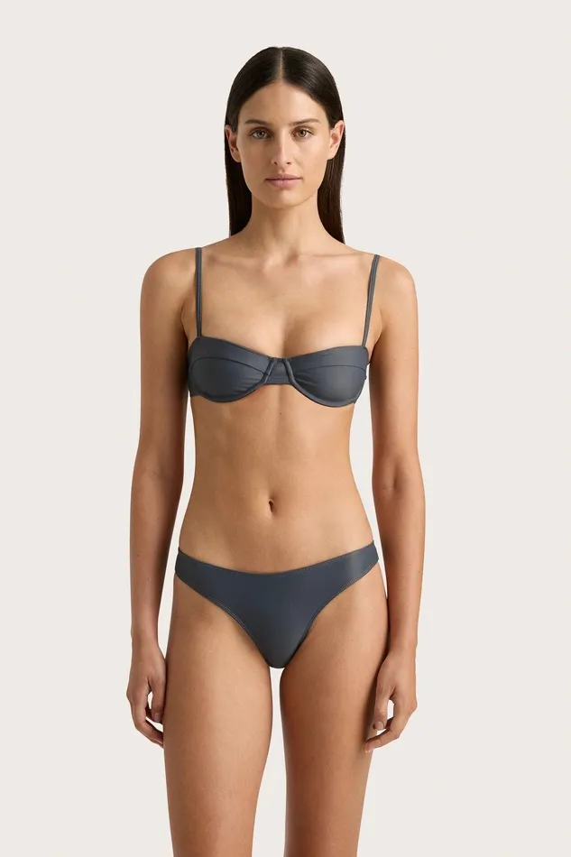 Women Farrah Bikini Top Charred Navy Faithfull The Brand Swim