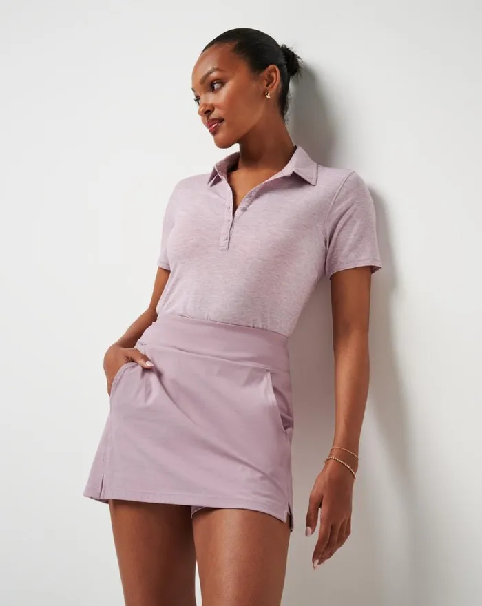 Women FEATHERWEIGHT ACTIVE POLO Heather Mauve Shadows TravisMathew Polos