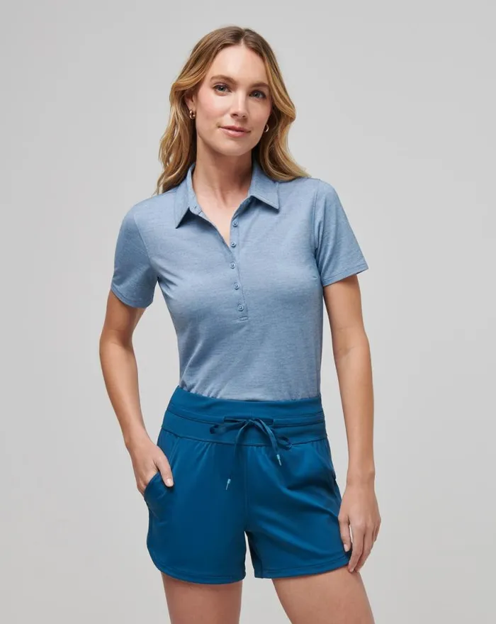 Women FEATHERWEIGHT ACTIVE POLO Heather Midnight TravisMathew Polos