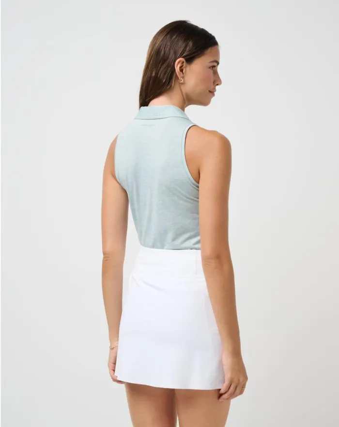 Women FEATHERWEIGHT ACTIVE SLEEVELESS POLO 20 Heather Ether TravisMathew Polos Women FEATHERWEIGHT ACTIVE SLEEVELESS POLO 20 Heather Ether TravisMathew Polos