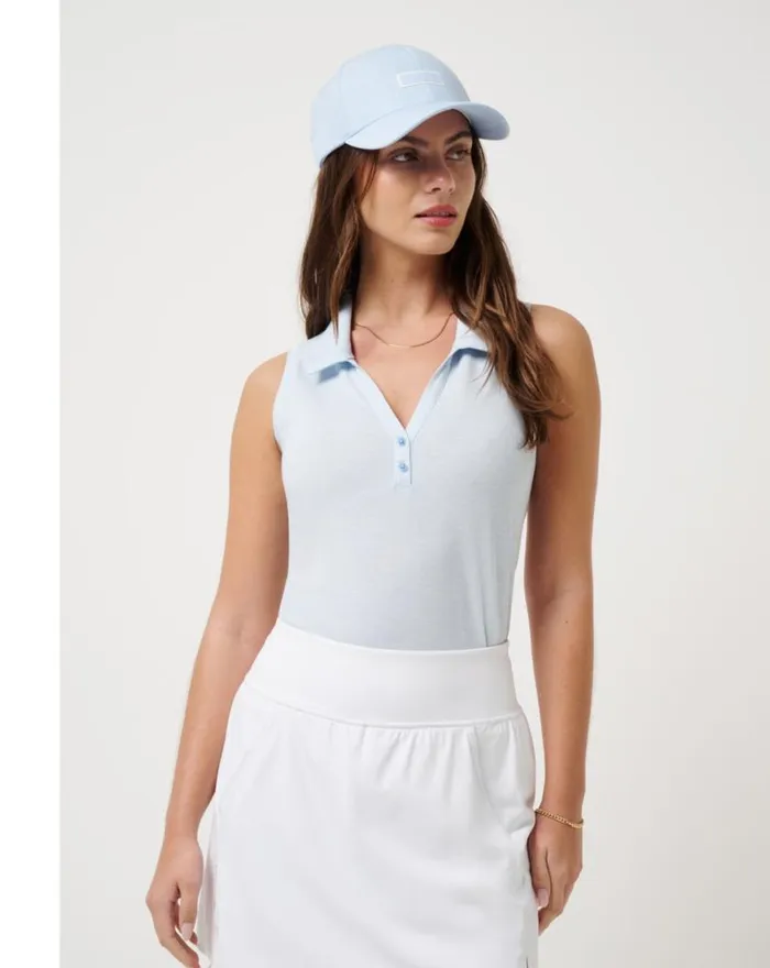 Women FEATHERWEIGHT ACTIVE SLEEVELESS POLO 20 Heather Kentucky Blue TravisMathew Polos Women FEATHERWEIGHT ACTIVE SLEEVELESS POLO 20 Heather Kentucky Blue TravisMathew Polos