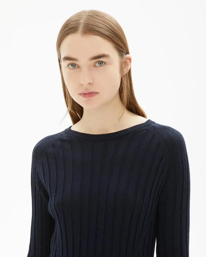Women Fine Wool Rib Dress Ink Helmut Lang Dresses and Skirts