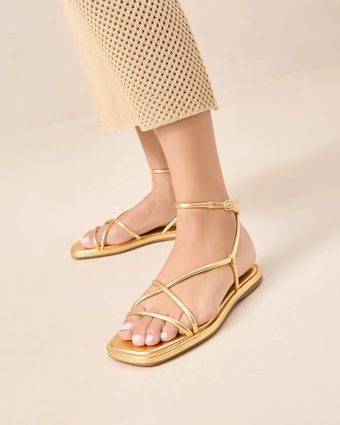 Women Flat Sandals Loeffler Randall Noor Gold Leather Flat Sandal I Flat Sandals I Footwear Women Flat Sandals Loeffler Randall Noor Gold Leather Flat Sandal I Flat Sandals I Footwear