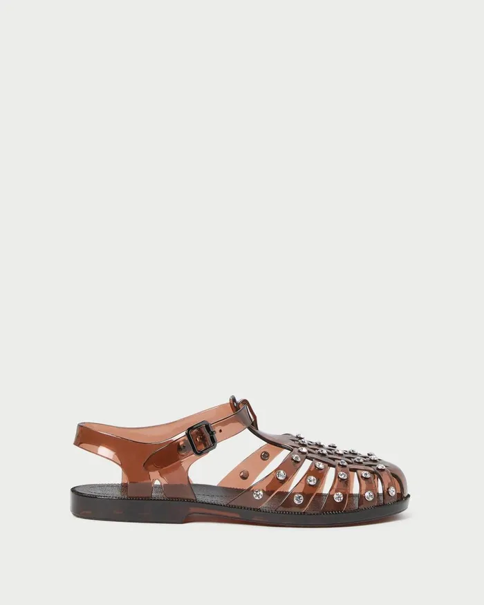 Women Flat Sandals Loeffler Randall Rhys Brown Jelly Sandal Women Flat Sandals Loeffler Randall Rhys Brown Jelly Sandal