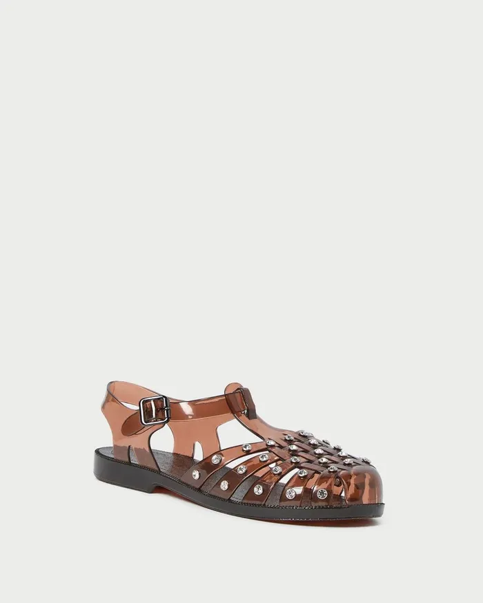 Women Flat Sandals Loeffler Randall Rhys Brown Jelly Sandal Women Flat Sandals Loeffler Randall Rhys Brown Jelly Sandal