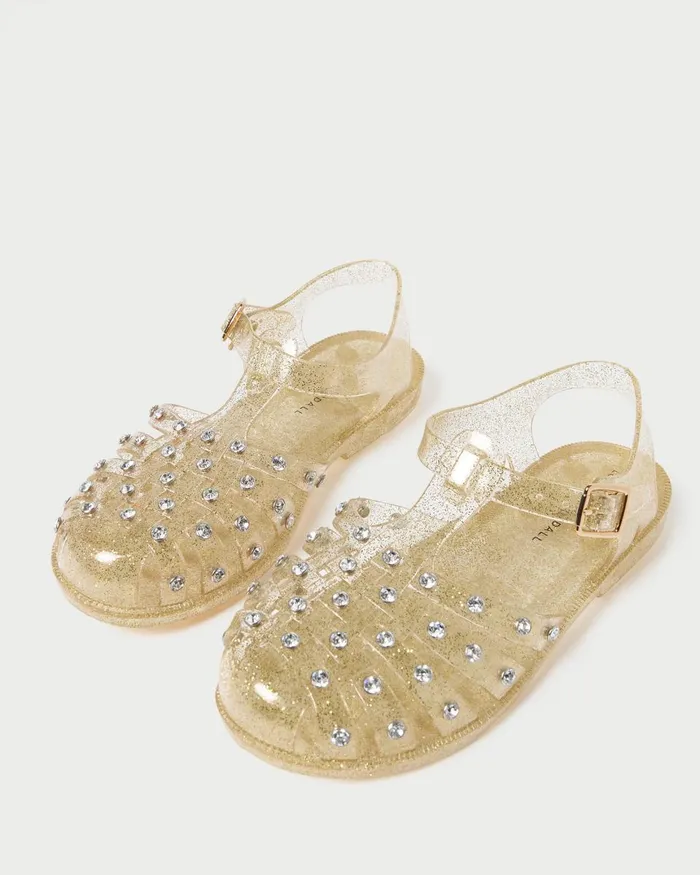 Women Flat Sandals Loeffler Randall Rhys Champagne Glitter Jelly Sandal I Flat Sandals I Footwear Women Flat Sandals Loeffler Randall Rhys Champagne Glitter Jelly Sandal I Flat Sandals I Footwear