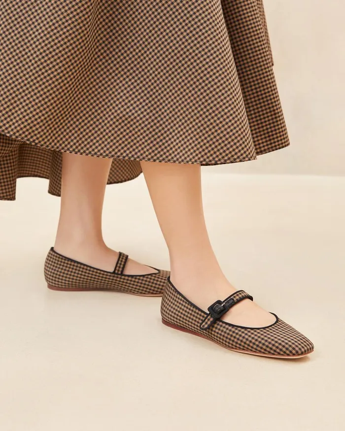 Women Flats and Loafers Loeffler Randall Ginger BrownBlack Check Mary Jane L Flats L Footwear Women Flats and Loafers Loeffler Randall Ginger BrownBlack Check Mary Jane L Flats L Footwear