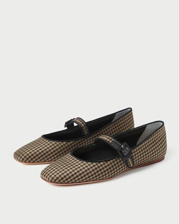 Women Flats and Loafers Loeffler Randall Ginger BrownBlack Check Mary Jane L Flats L Footwear Women Flats and Loafers Loeffler Randall Ginger BrownBlack Check Mary Jane L Flats L Footwear
