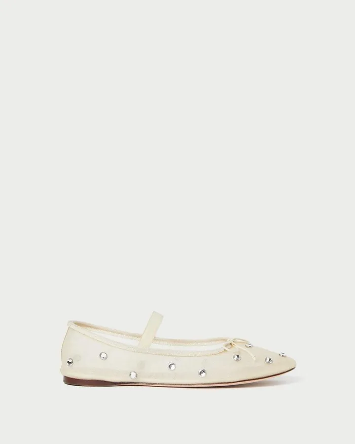 Women Flats and Loafers Loeffler Randall Leonie CreamCrystal Ballet Flat L Flats L Footwear Women Flats and Loafers Loeffler Randall Leonie CreamCrystal Ballet Flat L Flats L Footwear