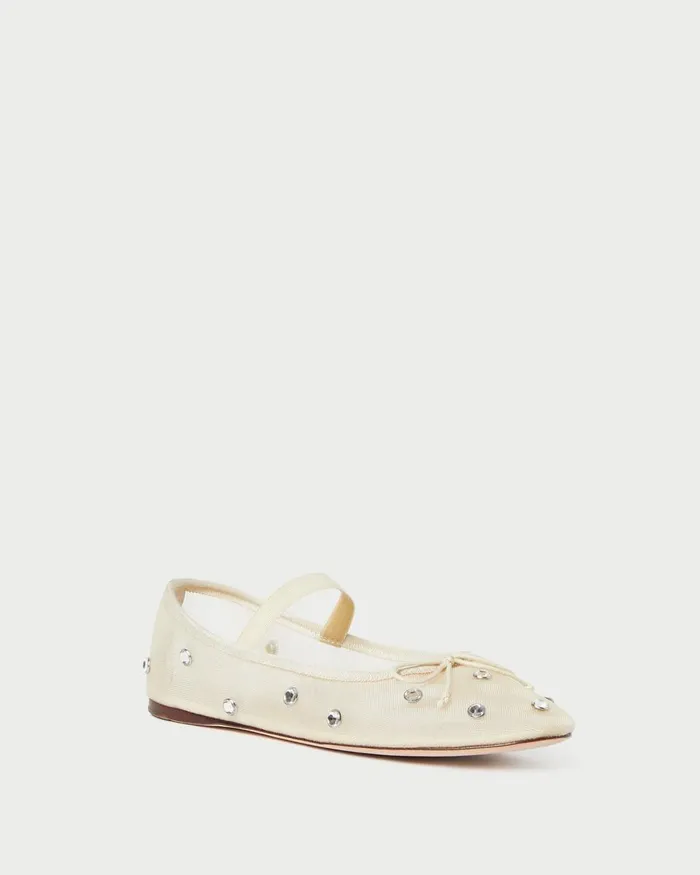 Women Flats and Loafers Loeffler Randall Leonie CreamCrystal Ballet Flat L Flats L Footwear Women Flats and Loafers Loeffler Randall Leonie CreamCrystal Ballet Flat L Flats L Footwear