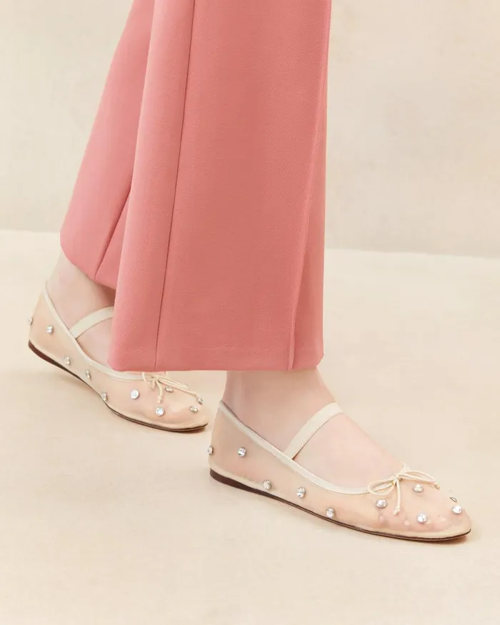 Women Flats and Loafers Loeffler Randall Leonie CreamCrystal Ballet Flat L Flats L Footwear Women Flats and Loafers Loeffler Randall Leonie CreamCrystal Ballet Flat L Flats L Footwear