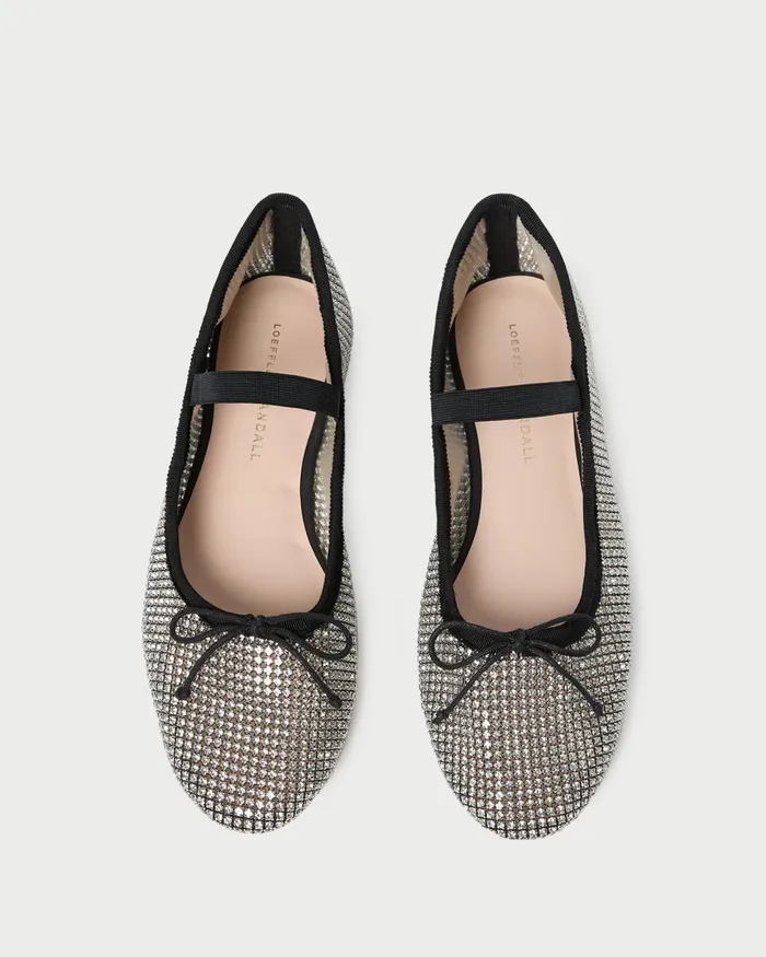 Women Flats and Loafers Loeffler Randall Leonie Crystal Ballet Flat