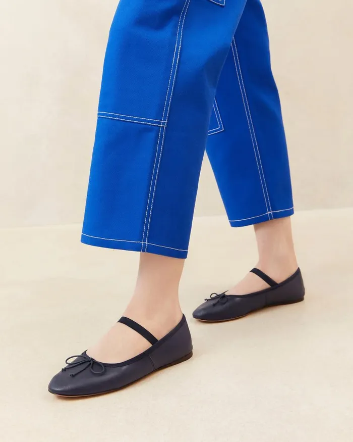 Women Flats and Loafers Loeffler Randall Leonie Navy Leather Ballet Flat L Flats L Footwear Women Flats and Loafers Loeffler Randall Leonie Navy Leather Ballet Flat L Flats L Footwear