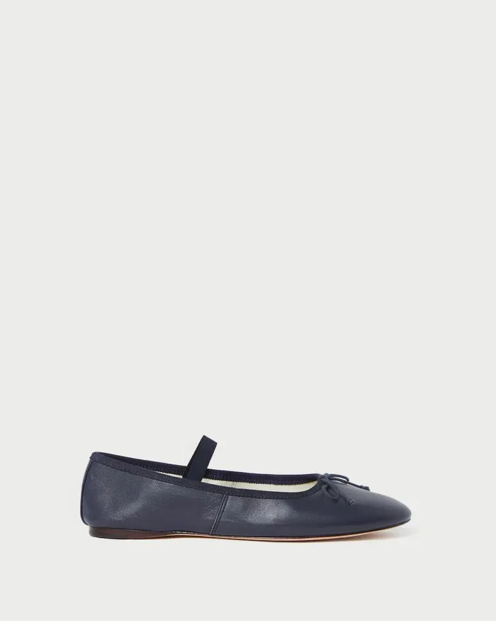 Women Flats and Loafers Loeffler Randall Leonie Navy Leather Ballet Flat L Flats L Footwear Women Flats and Loafers Loeffler Randall Leonie Navy Leather Ballet Flat L Flats L Footwear