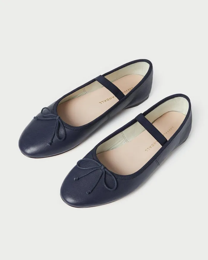 Women Flats and Loafers Loeffler Randall Leonie Navy Leather Ballet Flat L Flats L Footwear Women Flats and Loafers Loeffler Randall Leonie Navy Leather Ballet Flat L Flats L Footwear