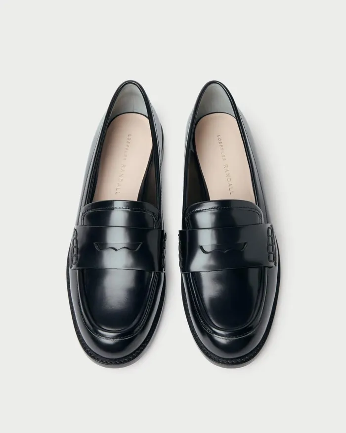 Women Flats and Loafers Loeffler Randall Rachel Black Leather Loafer