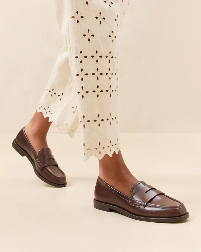 Women Flats and Loafers Loeffler Randall Rachel Espresso Shiny Leather Loafer Women Flats and Loafers Loeffler Randall Rachel Espresso Shiny Leather Loafer