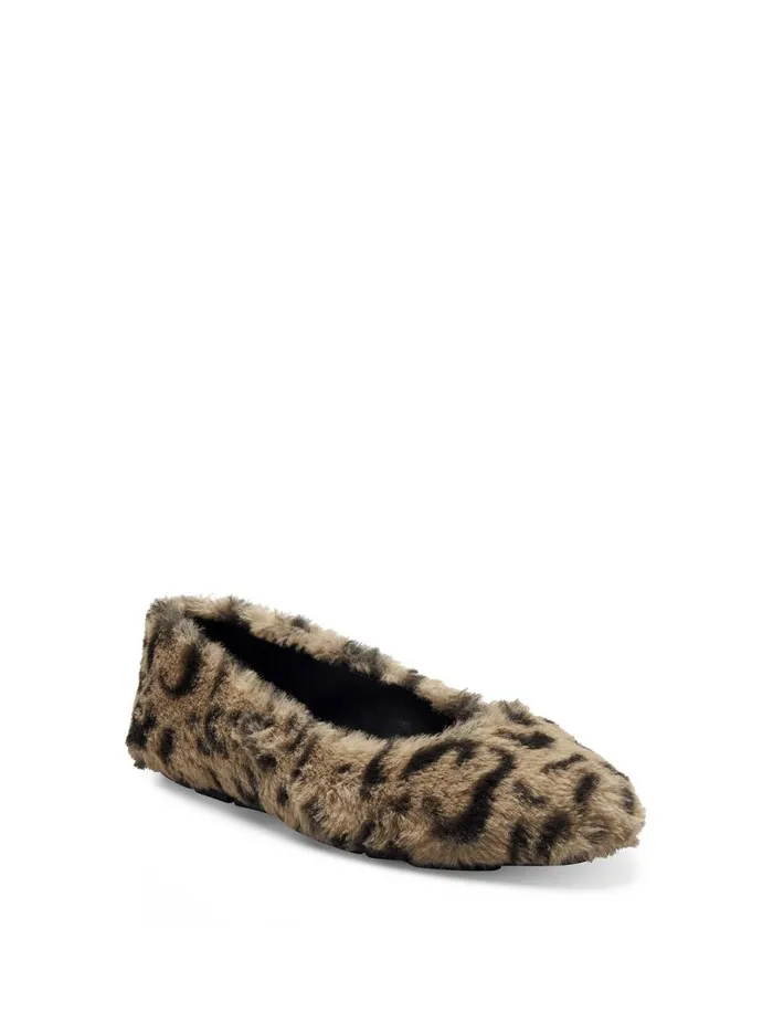 Women Flats Jessica Simpson Brinley Flat In Leopard FauxFur Fuzzy Natural Leopard