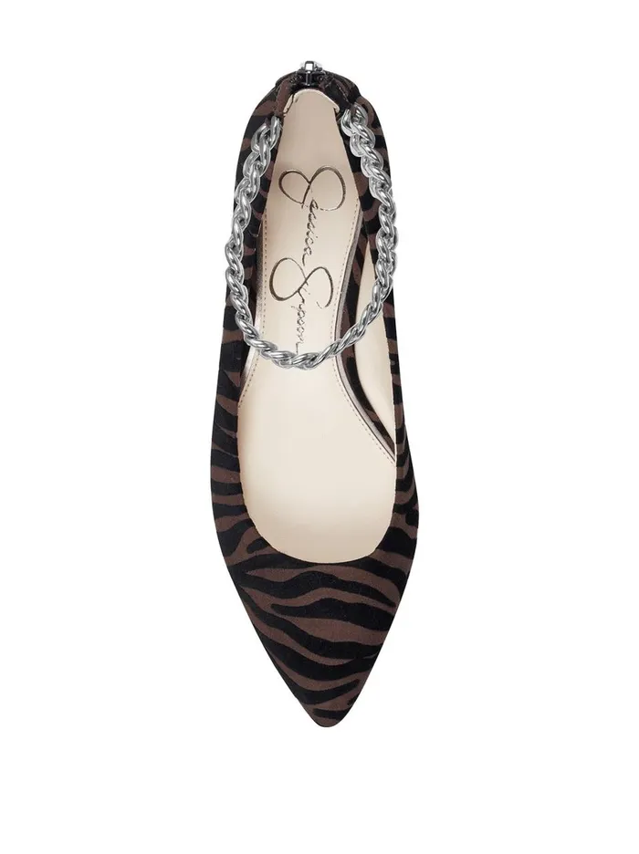Women Flats Jessica Simpson Lanna Flat In Zebra Brown And Black Zebra