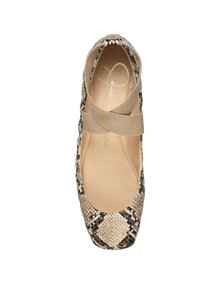 Women Flats Jessica Simpson Mandalaye Ballet Flat In Khaki Khaki Quilted Snake