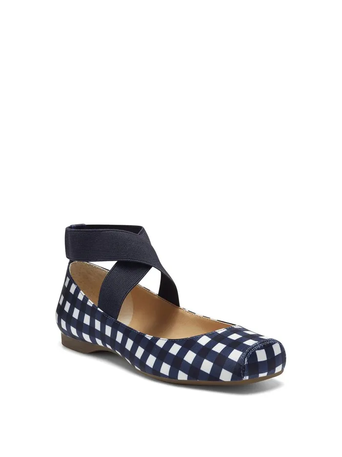 Women Flats Jessica Simpson Mandalaye Ballet Flat In Navy Check Navy Check