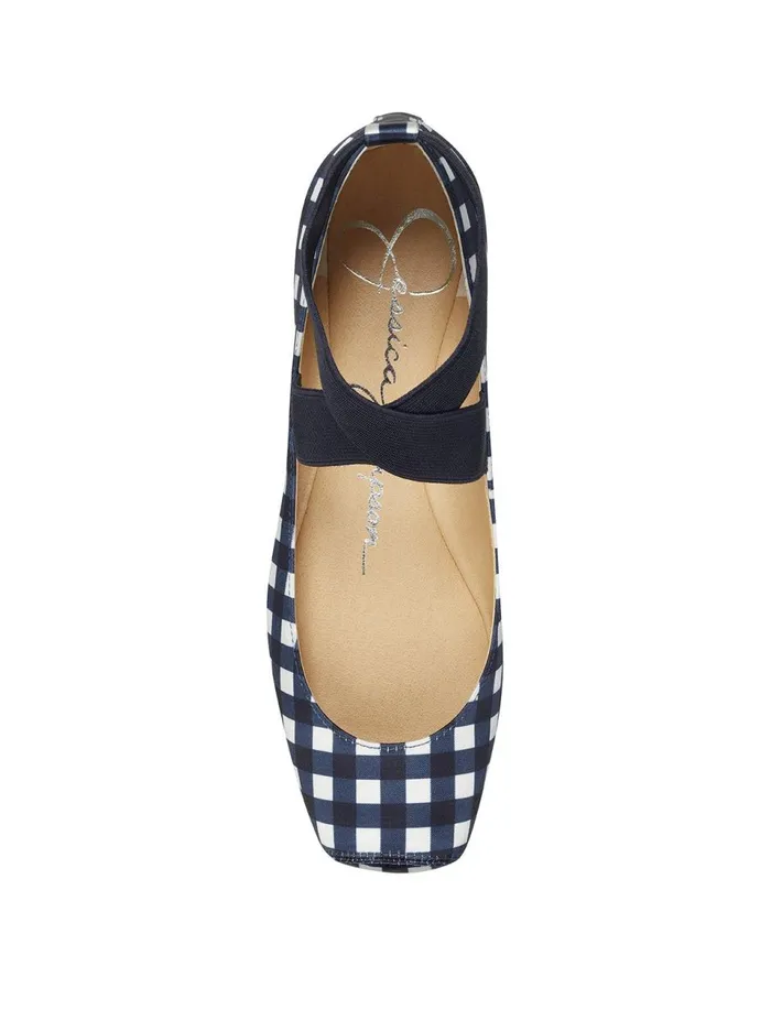 Women Flats Jessica Simpson Mandalaye Ballet Flat In Navy Check Navy Check