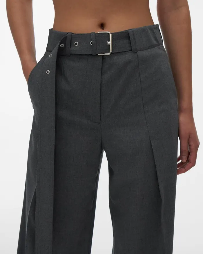 Women Folded Pant Light Grey Melange Helmut Lang Pants