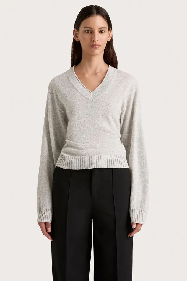 Women Frederikke Cashmere Sweater Grey Marle Faithfull The Brand Tops Women Frederikke Cashmere Sweater Grey Marle Faithfull The Brand Tops