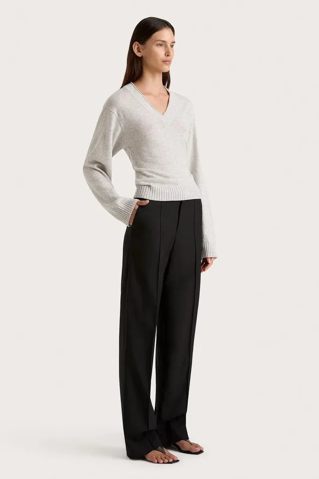 Women Frederikke Cashmere Sweater Grey Marle Faithfull The Brand Tops Women Frederikke Cashmere Sweater Grey Marle Faithfull The Brand Tops