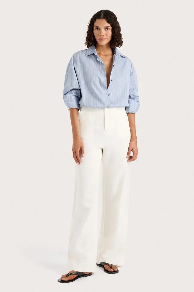 Women Freja Shirt Blue Pinstripe Faithfull The Brand Tops