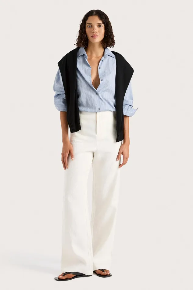 Women Freja Shirt Blue Pinstripe Faithfull The Brand Tops Women Freja Shirt Blue Pinstripe Faithfull The Brand Tops