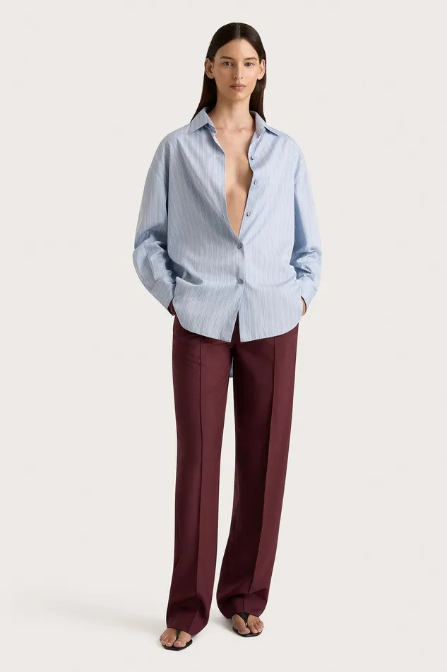 Women Freja Shirt Blue Pinstripe Faithfull The Brand Tops Women Freja Shirt Blue Pinstripe Faithfull The Brand Tops