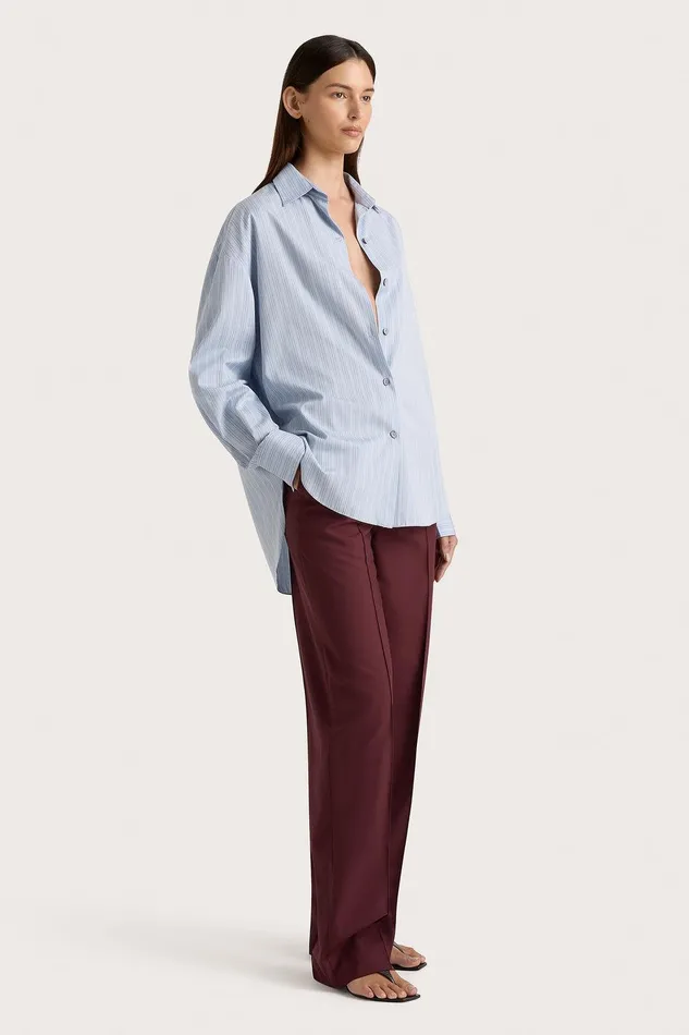 Women Freja Shirt Blue Pinstripe Faithfull The Brand Tops Women Freja Shirt Blue Pinstripe Faithfull The Brand Tops