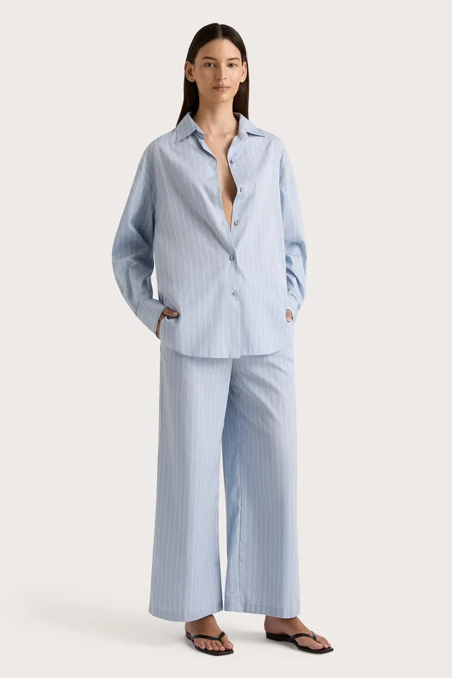Women Freja Shirt Blue Pinstripe Faithfull The Brand Tops Women Freja Shirt Blue Pinstripe Faithfull The Brand Tops