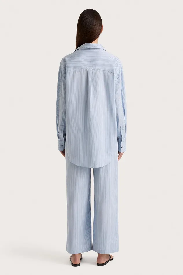 Women Freja Shirt Blue Pinstripe Faithfull The Brand Tops Women Freja Shirt Blue Pinstripe Faithfull The Brand Tops